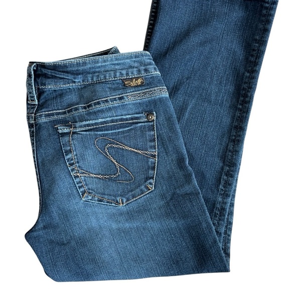 Silver Jeans Santorini Cropped Capri Stretch Low Rise Jean 30X25 Medium Wash - Picture 3 of 6